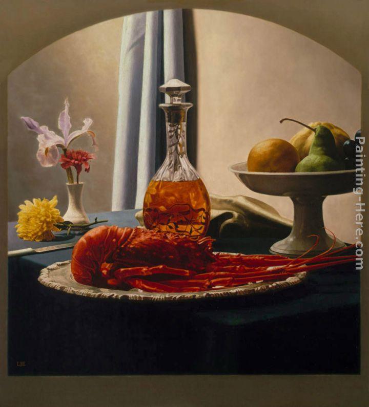 Luis Jose Estremadoyro Still Life with Bourbon and Lobster